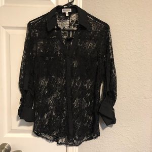 Express black button up